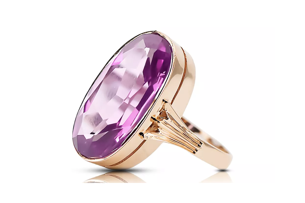Originales Vintage-Roségold aus 14 Karat Amethyst Ring Vintage Stil vrc113r